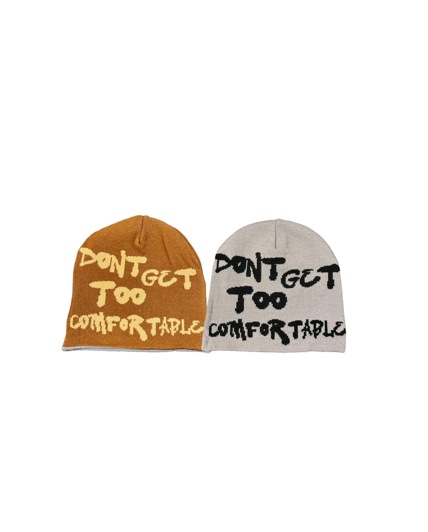 Don’t Get Too Comfortable Reversible Beanie (Brown & Grey)